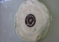 使用前バフを水に浸す